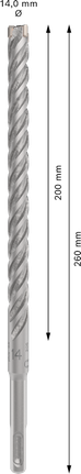 PRO SDS plus-5X Hammer Drill Bit, 14 x 200 x 260 mm PRO SDS plus-5X Hammer Drill Bit, 14 x 200 x 260 mm