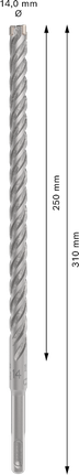 PRO SDS plus-5X Hammer Drill Bit, 14 x 250 x 310 mm PRO SDS plus-5X Hammer Drill Bit, 14 x 250 x 310 mm
