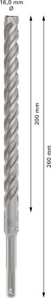 PRO SDS plus-5X Hammer Drill Bit, 16 x 200 x 260 mm PRO SDS plus-5X Hammer Drill Bit, 16 x 200 x 260 mm