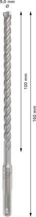 PRO SDS plus-5X Hammer Drill Bit, 9.5 x 100 x 160 mm PRO SDS plus-5X Hammer Drill Bit, 9.5 x 100 x 160 mm