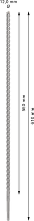 PRO SDS plus-5X Hammer Drill Bit, 12 x 550 x 610 mm PRO SDS plus-5X Hammer Drill Bit, 12 x 550 x 610 mm