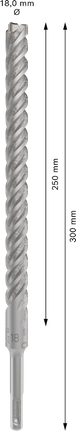 PRO SDS plus-5X Hammer Drill Bit, 18 x 250 x 300 mm PRO SDS plus-5X Hammer Drill Bit, 18 x 250 x 300 mm