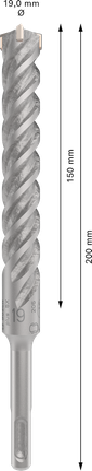 PRO SDS plus-5X Hammer Drill Bit, 19 x 150 x 200 mm PRO SDS plus-5X Hammer Drill Bit, 19 x 150 x 200 mm