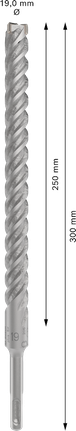 PRO SDS plus-5X Hammer Drill Bit, 19 x 250 x 300 mm PRO SDS plus-5X Hammer Drill Bit, 19 x 250 x 300 mm