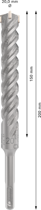 PRO SDS plus-5X Hammer Drill Bit, 20 x 150 x 200 mm PRO SDS plus-5X Hammer Drill Bit, 20 x 150 x 200 mm