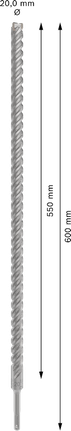 PRO SDS plus-5X Hammer Drill Bit, 20 x 550 x 600 mm PRO SDS plus-5X Hammer Drill Bit, 20 x 550 x 600 mm