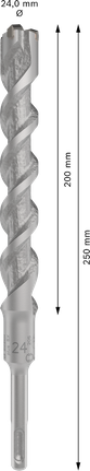 PRO SDS plus-5X Hammer Drill Bit, 24 x 200 x 250 mm PRO SDS plus-5X Hammer Drill Bit, 24 x 200 x 250 mm