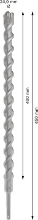 PRO SDS plus-5X Hammer Drill Bit, 24 x 400 x 450 mm PRO SDS plus-5X Hammer Drill Bit, 24 x 400 x 450 mm