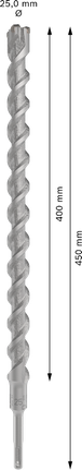 PRO SDS plus-5X Hammer Drill Bit, 25 x 400 x 450 mm PRO SDS plus-5X Hammer Drill Bit, 25 x 400 x 450 mm