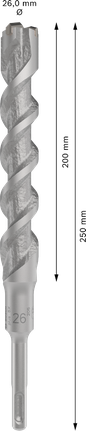 PRO SDS plus-5X Hammer Drill Bit, 26 x 200 x 250 mm PRO SDS plus-5X Hammer Drill Bit, 26 x 200 x 250 mm