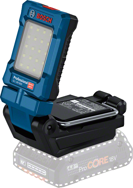 Bosch GLI 18V-800 cordless work light with LED panel.