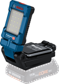 Bosch GLI 18V-800 cordless work light with LED panel.