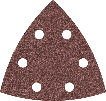 Bosch delta sanding sheet with six dust extraction holes.