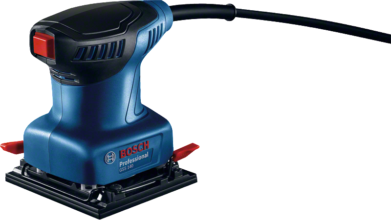 Bosch GSS 140 orbital sander with ergonomic grip.
