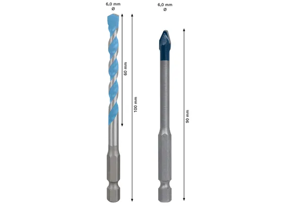 Bosch HEX-9 drill bit set 6 mm for hard ceramic and multi construction.