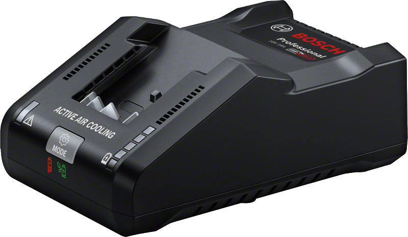 Bosch GAL 18V-160 charger with active air cooling.