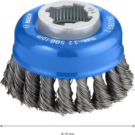 PRO Metal heavy X-Lock Cup Brush, 75 x 0.5 mm Bosch PRO Metal heavy X-Lock Cup Brush 75 mm.