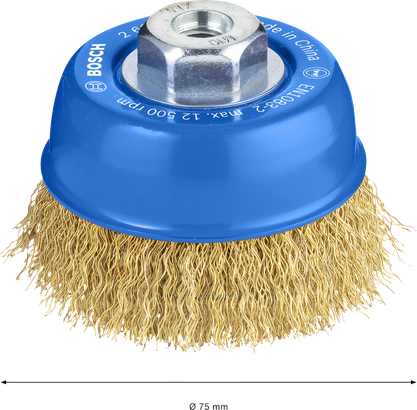 PRO Metal clean Bosch PRO Metal clean Cup Brush 75mm for angle grinders.