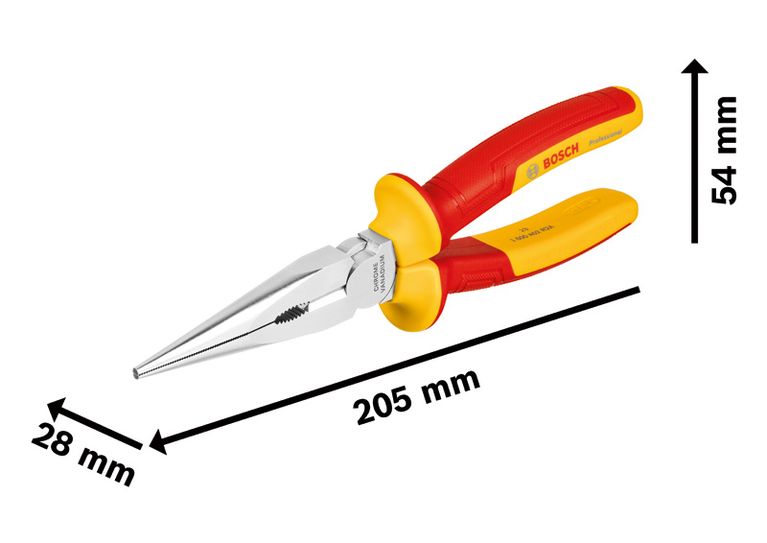 VDE Long Nose Plier straight 200mm VDE Long Nose Plier straight 200mm