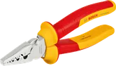 Bosch VDE crimping plier 180mm with insulated handles.