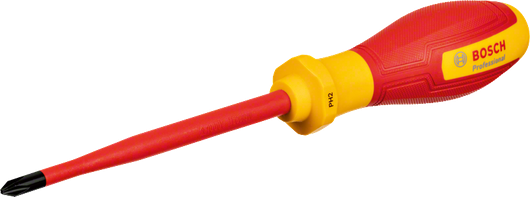 Bosch VDE PH2 insulated screwdriver with ergonomic handle.