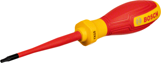 Bosch VDE TX10 insulated screwdriver for electrical work.