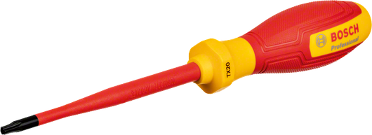 Bosch VDE TX20 insulated screwdriver for electrical work.