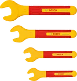 Bosch VDE spanner set 4pc, open-end insulated wrenches.