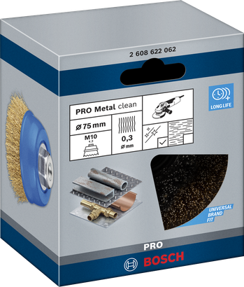 PRO Metal clean Bosch PRO Metal clean cup brush 75×0.3 mm.