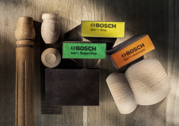 Bosch S471 sanding sponges for fine superfine medium grit.