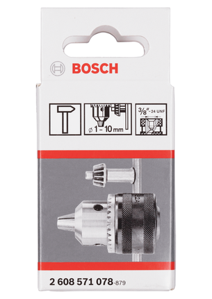 Keyed chucks up to 10 mm Bosch 3/8″ drill chuck 1–10mm.