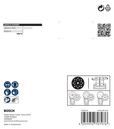 Bosch EXPERT O780 125 mm G60 sanding disc.