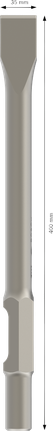 PRO HEX-4C Flat Chisel 30 mm, 35 x 400 mm Bosch PRO HEX-4C Flat Chisel 35 x 400 mm.