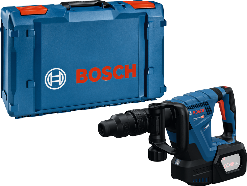 Bosch GSH 18V-5 SDS-max cordless demolition hammer with case.