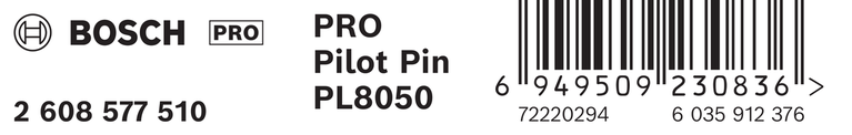 Pilot Pin for PRO Metal TCT Annular Cutter, 7 x 106 mm Bosch PRO Pilot Pin PL8050 packaging.