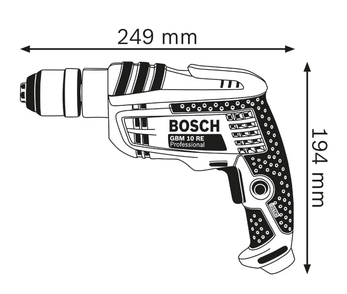 Drill dimensions diagram.