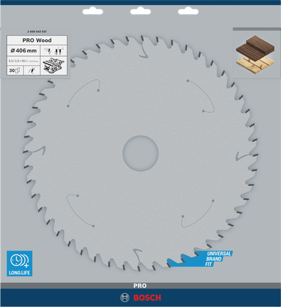 PRO Wood Circular Saw Blade, 406 x 3.2 x 30 mm Bosch PRO Wood circular saw blade 406 mm.