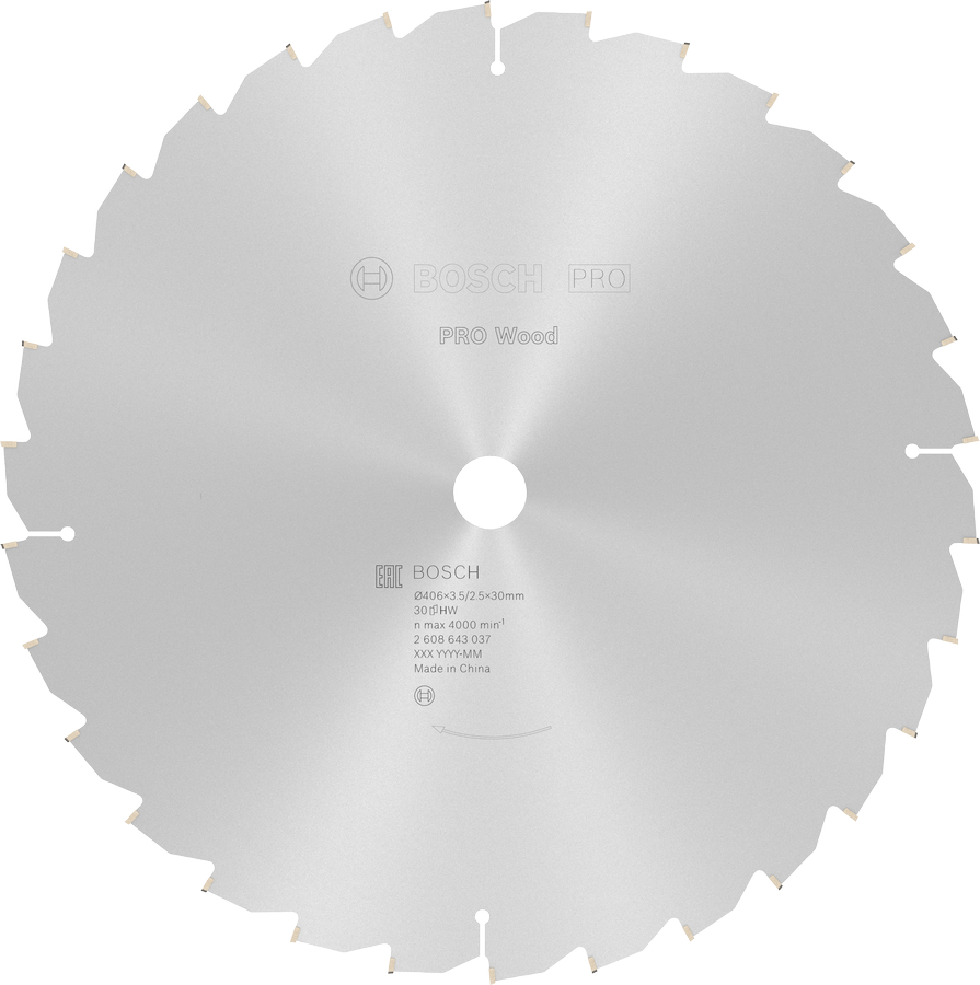 Bosch PRO Wood Circular Saw Blade 406 mm for wood cutting.