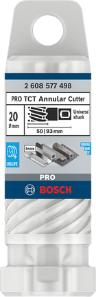 PRO Metal TCT Annular Cutter, 20 x 50 x 93 mm PRO Metal TCT Annular Cutter, 20 x 50 x 93 mm