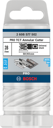 PRO Metal TCT Annular Cutter, 28 x 50 x 93 mm PRO Metal TCT Annular Cutter, 28 x 50 x 93 mm