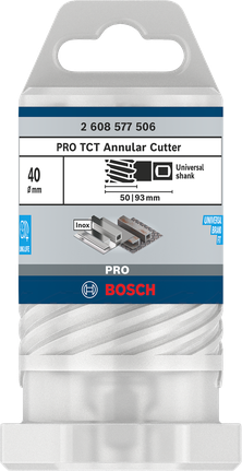 PRO Metal TCT Annular Cutter, 40 x 50 x 93 mm PRO Metal TCT Annular Cutter, 40 x 50 x 93 mm