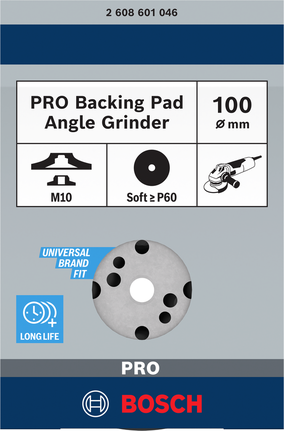 Bosch PRO Backing Pad Soft 100 mm for angle grinder.