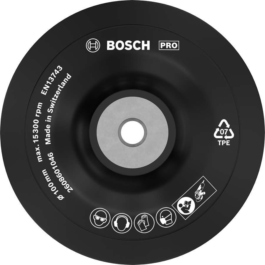 Bosch PRO Backing Pad Soft 100 mm for angle grinders.