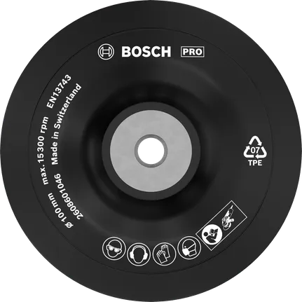 Bosch PRO Backing Pad Soft 100 mm for angle grinders.