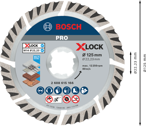 Bosch PRO Multi Material Diamond Disc 125 mm X-Lock.