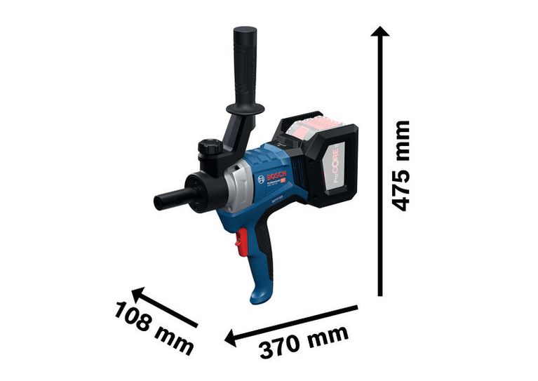 GRW 18V-120 Bosch GRW 18V-120 stirring mechanism with dimensions.