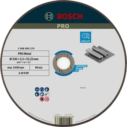 Bosch PRO Metal Cutting Disc 230 mm for long life metalwork.