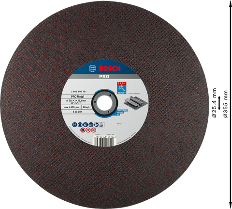 Bosch PRO Metal Cutting Disc 355 x 3 x 25.4 mm.