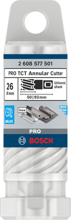 PRO Metal TCT Annular Cutter, 26 x 50 x 93 mm PRO Metal TCT Annular Cutter, 26 x 50 x 93 mm