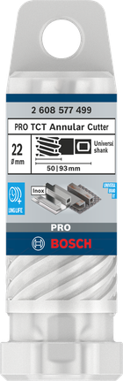 PRO Metal TCT Annular Cutter, 22 x 50 x 93 mm PRO Metal TCT Annular Cutter, 22 x 50 x 93 mm